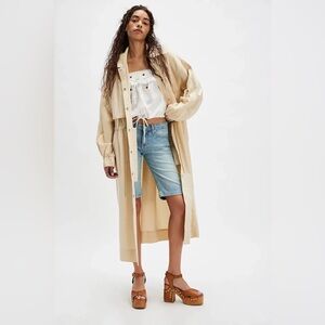 Free People Cream Trench Coat
